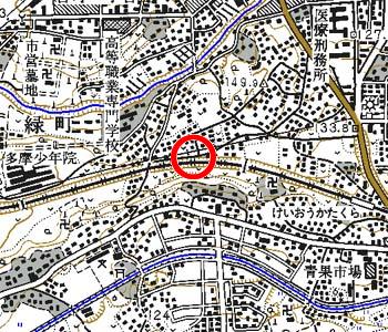 東京都八王子市付近の地形図