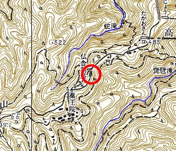 東京都八王子市付近の地形図