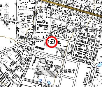 茨城森林管理署付近の地形図