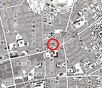 さいたま市立博物館付近の地形図