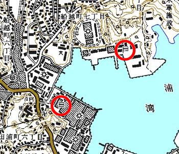 神奈川県横須賀市付近の地形図