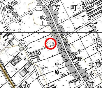 埼玉県三芳町付近の地形図