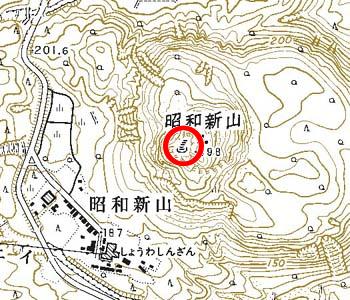 北海道壮瞥町付近の地形図
