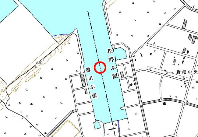 北海道石狩湾新港付近の地形図
