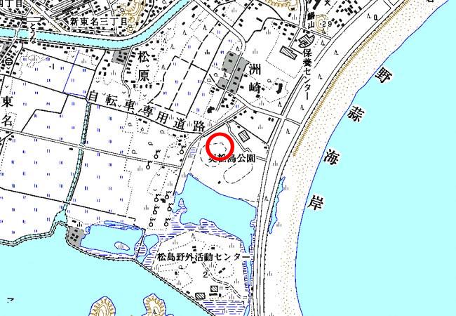 宮城県鳴瀬町付近の地形図