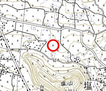 山梨県塩山市付近の地形図