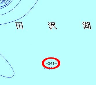 田沢湖付近の地形図