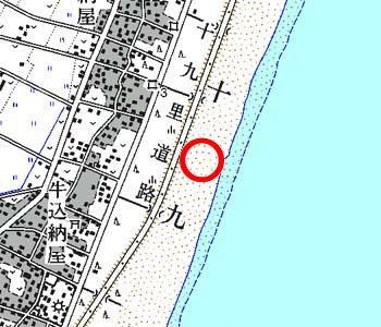 千葉県白子町付近の地形図