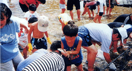 鯉のつかみどり大会(湯道丸川親水公園) 