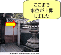大津市西光寺の洪水跡