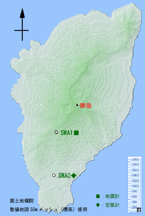 諏訪之瀬島　観測点配置図