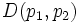 D(p_1,p_2)\, 