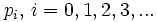 p_i, \, i=0, 1, 2, 3, ...\,