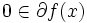 0 \in \partial f(x)\, 