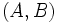 (A, B)\, 