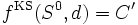 f^{{\rm KS}}(S^{0}, d)=C^{\prime}\, 