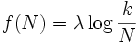 
f(N)=\lambda  \log \frac{k}{N}
\, 