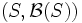 (S,\mathcal{B}(S))\,