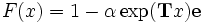 F(x) = 1 - \mathbf{\alpha} \exp(\mathbf{T} x) \mathbf{e}