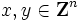 x, y \in \mathbf{Z}^n \,