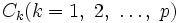 C_k(k=1,\ 2,\ \ldots,\ p)\, 