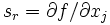 s_r=\partial f/\partial x_j