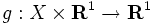  g : X \times {\mathbf R}^{1} \to {\mathbf R}^{1} \,