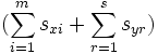 (\sum_{i=1}^{m} s_{xi}+\sum_{r=1}^{s} s_{yr})\, 