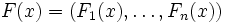 F(x)=(F_1(x),\dots,F_n(x))\,