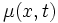 \mu(x,t) \,