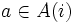 a \in A(i)\, 