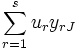 \sum_{r=1}^{s} u_{r}y_{rJ} \, 