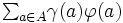 \textstyle {\sum}_{a \in A}\gamma(a)\varphi(a)\, 