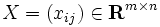 X=(x_{ij})\in \mathbf{R}^{m \times n}\,