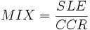 MIX=\frac{SLE}{CCR}\,