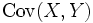 \mathrm{Cov}(X,Y) \,