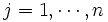 j=1,\cdots, n