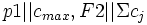 p1 || c_{max}, F2 || \Sigma c_j\, 