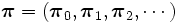 \boldsymbol \pi=(\boldsymbol{\pi}_0, \boldsymbol{\pi}_1,\boldsymbol{\pi}_2,\cdots )\,