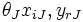 \theta_{J}x_{iJ}, y_{rJ}\, 