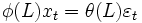 \phi(L)x_{t} =\theta(L)\varepsilon_{t}\, 