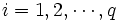 i=1,2,\cdots,q\, 