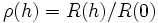 \rho(h)=R(h)/R(0) \,