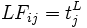 LF_{ij} = t_j^L \, 