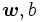 \boldsymbol{w},b\, 