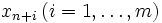 x_{n+i} \, (i=1,\ldots,m)