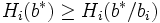 H_{i}(b^{*}) \ge H_{i}(b^{*}/b_{i})\, 