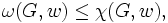 \omega(G,w) \leq \chi(G,w), \quad\, 