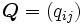 \boldsymbol{Q} =(q_{ij})\, 