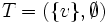 T=(\{v\},\emptyset)\, 